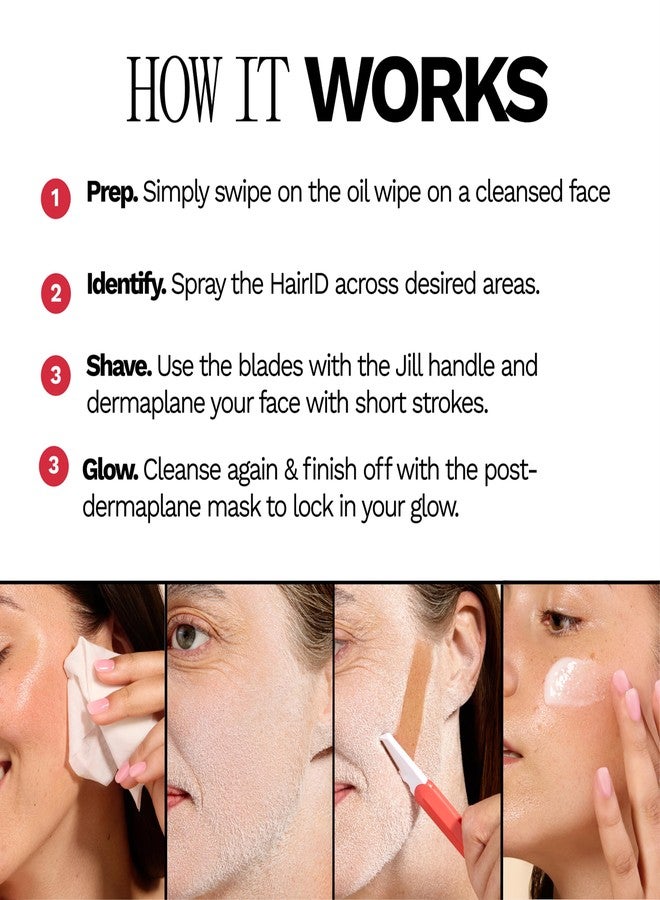 Jill J2 Dermaplane Refill Blades – 12 Advanced Replacement Blades for Jill Wand, Removes Peach Fuzz & Dull Skin with Petite & Wide Blades for Pro-Level Exfoliation, 6 Full Shaves - Image 4